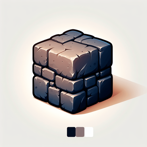 A small stone Single Game Texture. In-Game asset. 2d. Blank background. High contrast. No shadows.