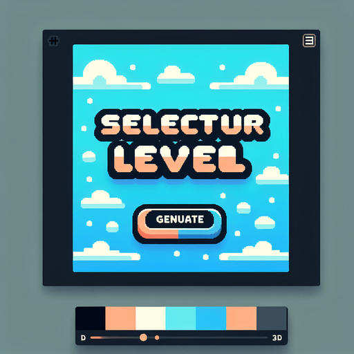 сделай надпись "выберите уровень", цвет должен быть нежный, небесный.
Single Game Texture. In-Game asset. 2d. Blank background. High contrast. No shadows.