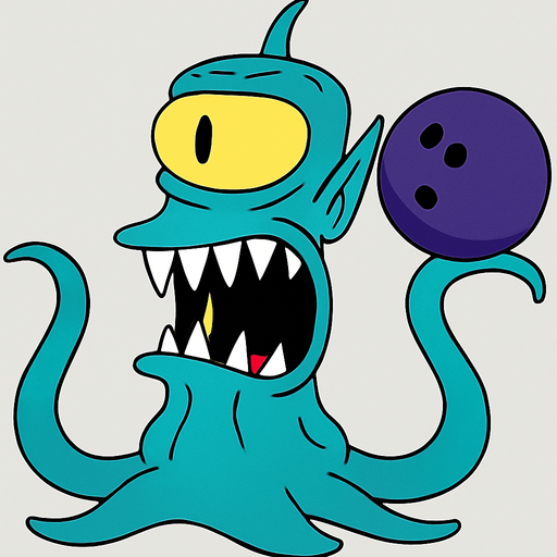 Make my character turquoise and make him hold a bowling ball