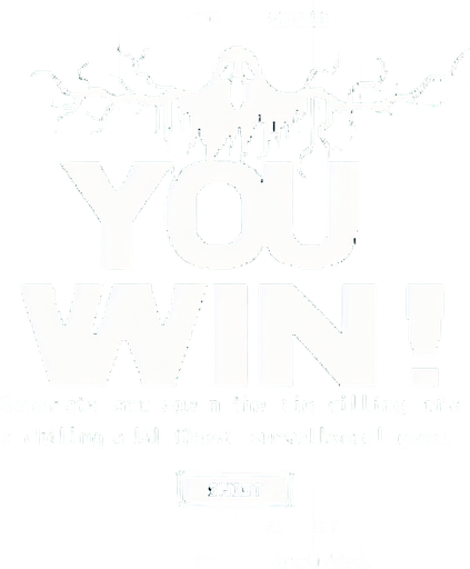 Ghost camera game win screen. YOU WIN! Horror game asset
Single Game Texture. In-Game asset. 2d. Blank background. High contrast. No shadows.