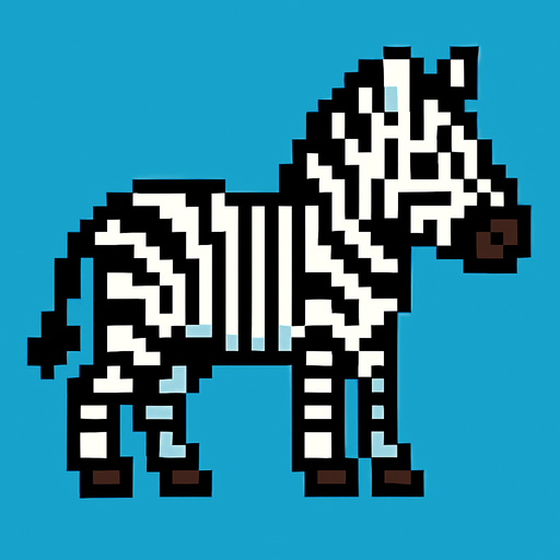 Zebra 8bit.
In-Game asset.  2d.  High contrast.  No shadows