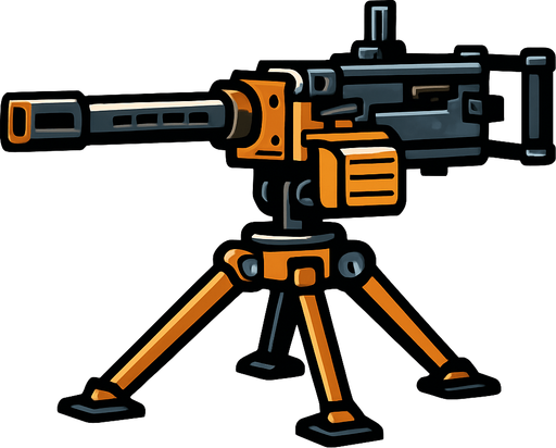 ağır makinalı tüfek.
In-Game asset.  2d.  High contrast.  No shadows