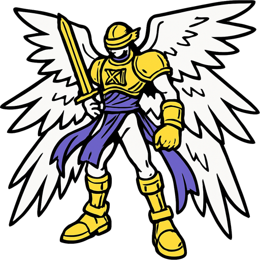 Magnaangemon.
In-Game asset.  2d.  High contrast.  No shadows