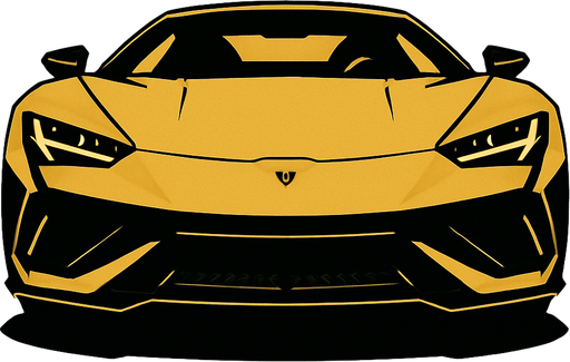 cool luxury sports car bumper view looking up.
In-Game asset.  2d.  High contrast.  No shadows
