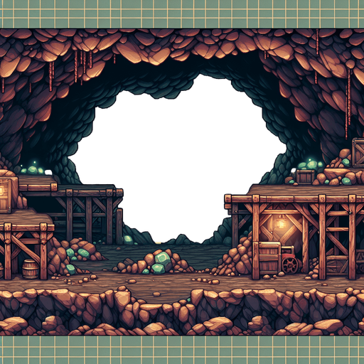 2D Platformer Background in Mine.
Single Game Texture. In-Game asset. 2d. Blank background. High contrast. No shadows.