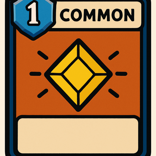 common card.
In-Game asset.  2d.  High contrast.  No shadows