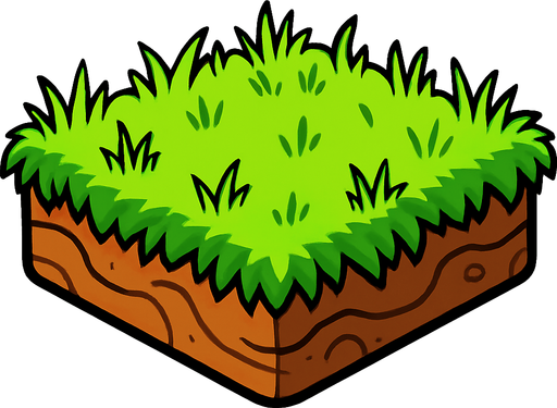 çimenli bi platform.
In-Game asset.  2d.  High contrast.  No shadows