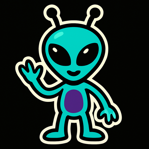 Alien.
In-Game asset.  2d.  High contrast.  No shadows