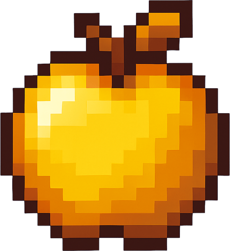 Make me a gold apple 2d pixel.
In-Game asset.  2d.  High contrast.  No shadows