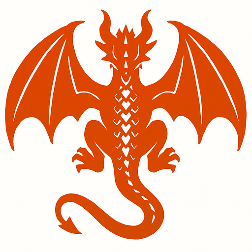 A dragon from top down view.
In-Game asset.  2d.  High contrast.  No shadows