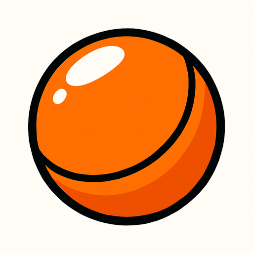 orangeBall.
In-Game asset.  2d.  High contrast.  No shadows