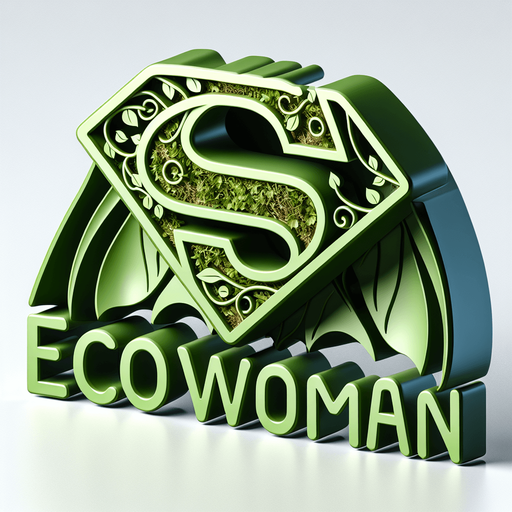 3d logo for the "Ecowoman" super hero with just the text.