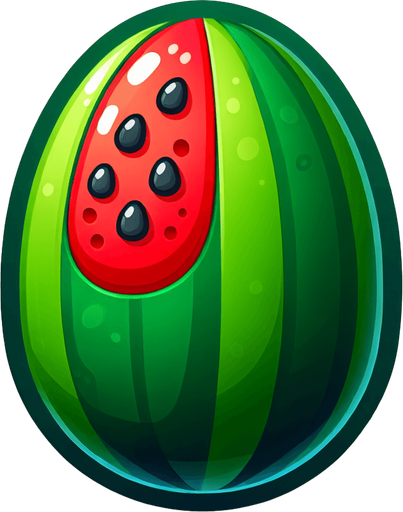 watermelon,cartoon,2d,blank background.
Single Game Texture.  In-Game asset.  2d.  Blank background.  High contrast.  No shadows