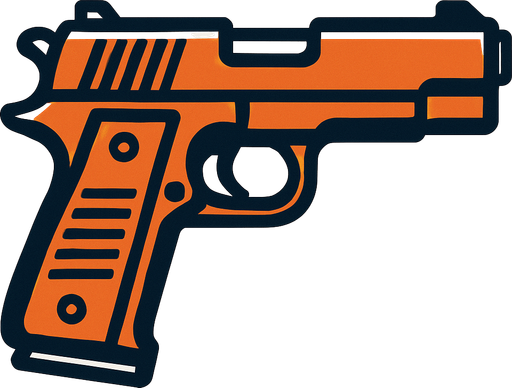 gun.
In-Game asset.  2d.  High contrast.  No shadows