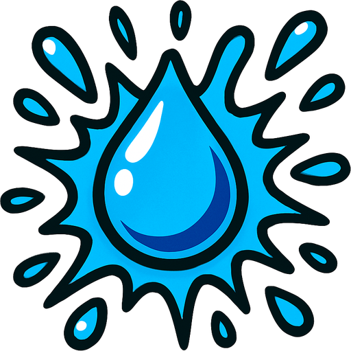 Su damlası patlama parçacık.
In-Game asset.  2d.  High contrast.  No shadows