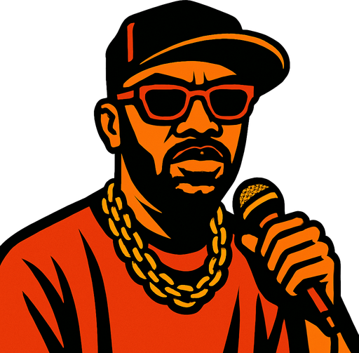dünyaca ünlü zenci rapçi.
In-Game asset.  2d.  High contrast.  No shadows