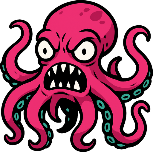 octopus monster.
In-Game asset.  2d.  High contrast.  No shadows