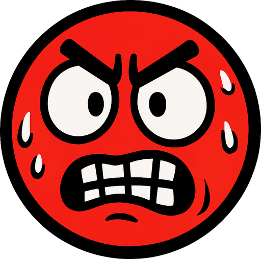 A nervous red ball with an angry face.
In-Game asset.  High contrast.  No shadows