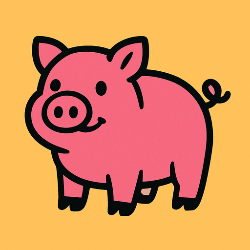 Pig.
In-Game asset.  2d.  High contrast.  No shadows