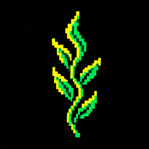 A small single strand of loose floating seaweed. 80s arcade machine graphics..
In-Game asset.  2d.  High contrast.  No shadows