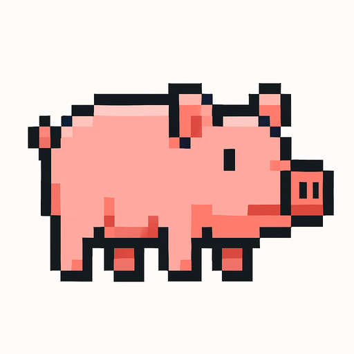 Domuz pixel.
In-Game asset.  2d.  High contrast.  No shadows