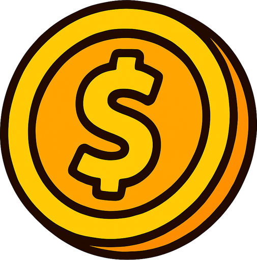 one coin.
In-Game asset.  2d.  High contrast.  No shadows