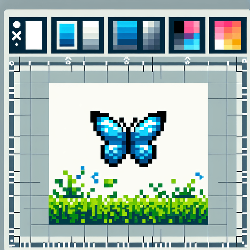 pixel butterfly.
Single Game Texture. In-Game asset. 2d. Blank background. High contrast. No shadows.