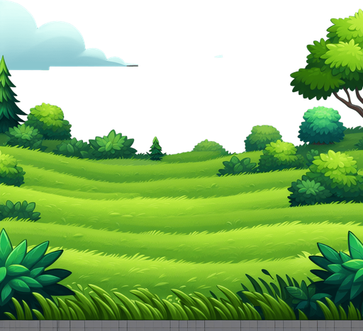 green meadow.
Single Game Texture.  In-Game asset.  2d.  Blank background.  High contrast.  No shadows