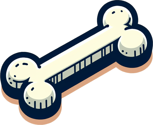 bone. clipart. cartoon. Blank background. High contrast. No shadows..