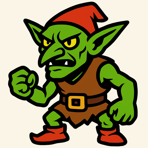 goblin.
In-Game asset.  2d.  High contrast.  No shadows
