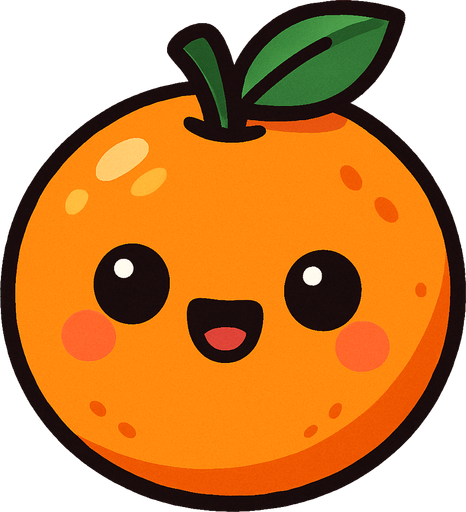 Una naranja cute.
In-Game asset.  2d.  High contrast.  No shadows