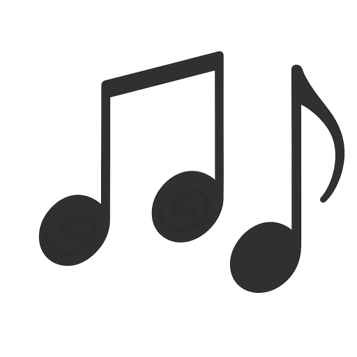 müzik notası. No background. Transparent background. Blank background. No shadows. 2d. In-Game asset. flat