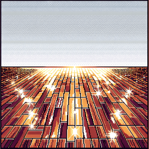 pixel art, shiny wooden plank floor..
Blank background. High contrast. No shadows.