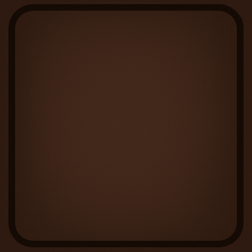 Prompt: Create a Dark Brown Hollow-Style Background
Design a sleek and minimal background using a dark brown color (such as chocolate or espresso tones).

Use a hollow or framed appearance — not a solid fill — to keep the center light and uncluttered.

The central area should feel open, possibly with a slight transparency or soft inner shadow.

The darker brown edges should add contrast and warmth without overpowering the game tiles..
In-Game asset.  2d.  High contrast.  No shadows