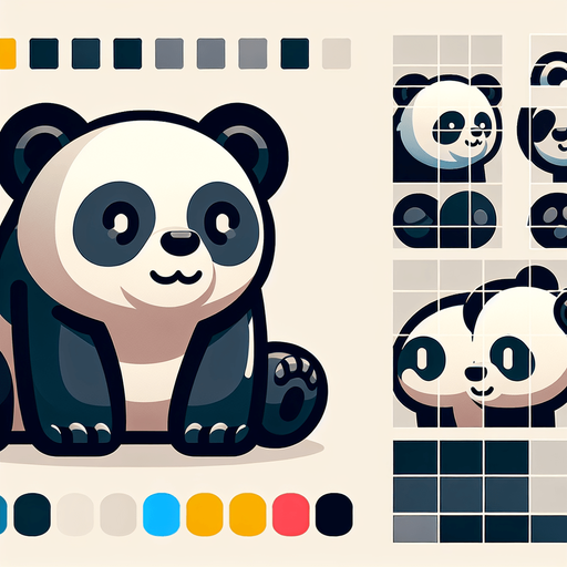 Panda.
Single Game Texture.  In-Game asset.  2d.  Blank background.  No shadows