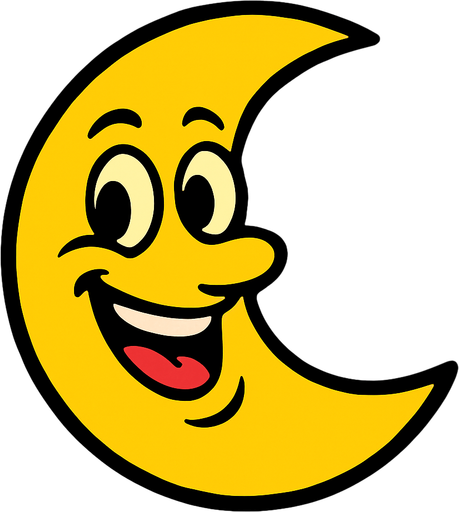 LUna animada.
In-Game asset.  2d.  High contrast.  No shadows
