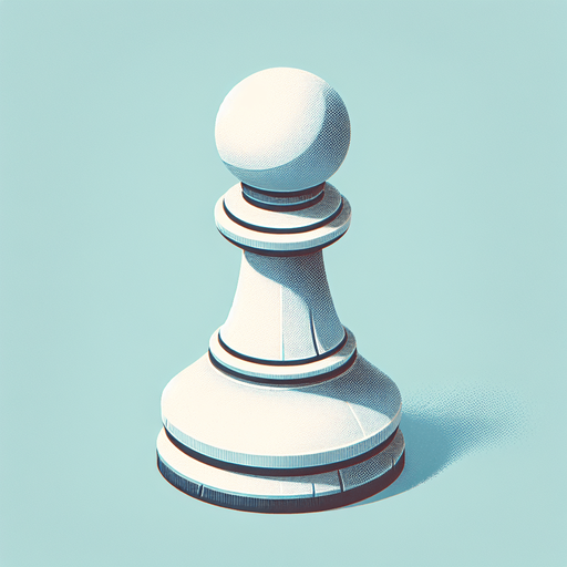 White pawn.
Single Game Texture.  In-Game asset.  2d.  Blank background.  High contrast.  No shadows