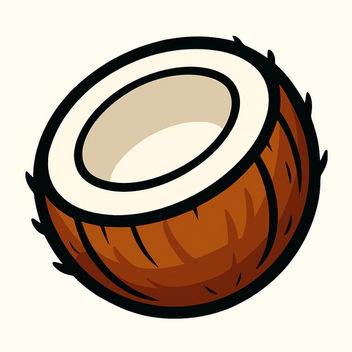 Coconut.
In-Game asset.  2d.  High contrast.  No shadows
