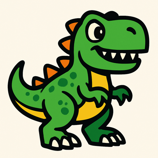 dinosaur.
In-Game asset.  2d.  High contrast.  No shadows