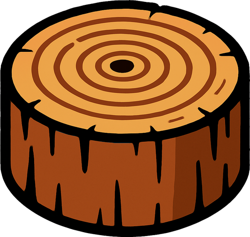 Circle kütük.
In-Game asset.  2d.  High contrast.  No shadows