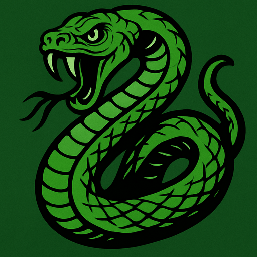 harry potter temasında korkutucu bir yılan yeşil renkte.
In-Game asset.  2d.  High contrast.  No shadows