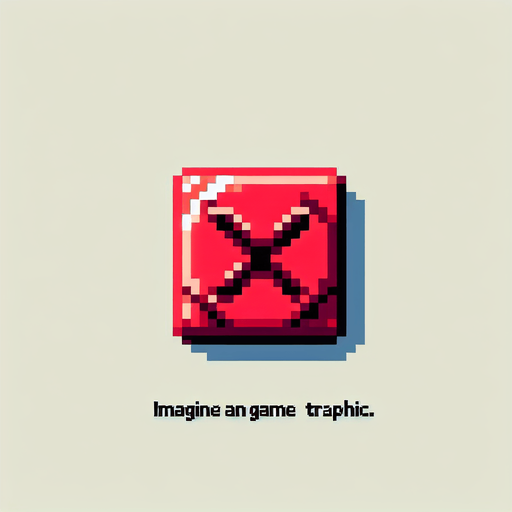 Big red X button for a game gui. 8-bit art style..
Single Game Texture. In-Game asset. 2d. Blank background. High contrast. No shadows.