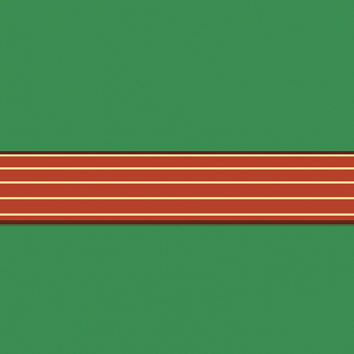 “Necesito una pista de atletismo en vista lateral 2D.
Debe tener carriles rojos con líneas blancas.
Debe ser larga, horizontal y ocupar todo el ancho.
No quiero público ni edificios, solo la pista.
El estilo debe ser simple para un videojuego 2D.”.
In-Game asset.  2d.  High contrast.  No shadows