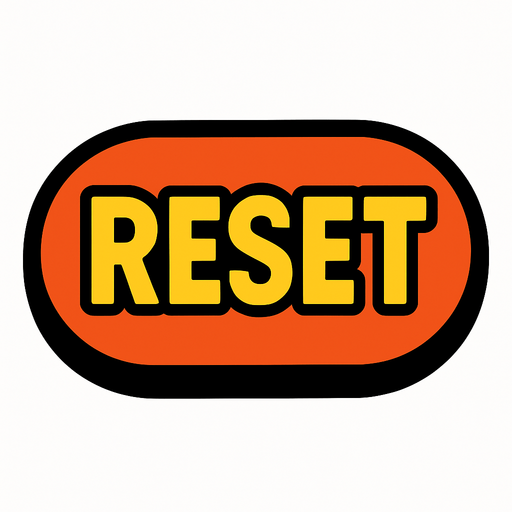 Reset button.
In-Game asset.  2d.  High contrast.  No shadows