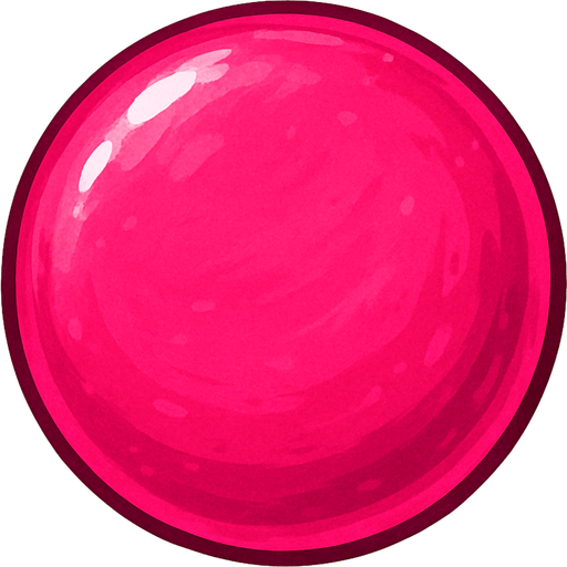gerçekçi bir şeker. yuvarlak bir şeker ve pembe renk..
In-Game asset.  2d.  High contrast.  No shadows