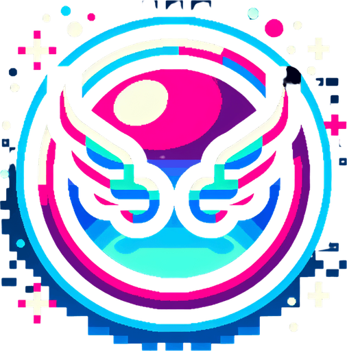 pixel art of a bubble a wing inside in neon color..
Single Game Texture. In-Game asset. 2d. Blank background. High contrast. No shadows.