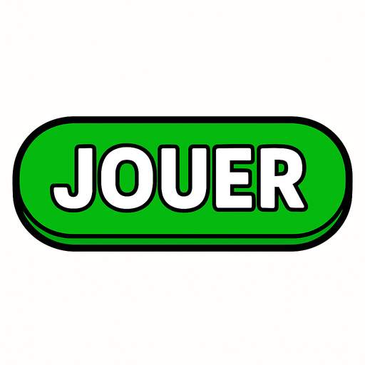 JOUER GREEN BUTTON.
In-Game asset.  2d.  High contrast.  No shadows