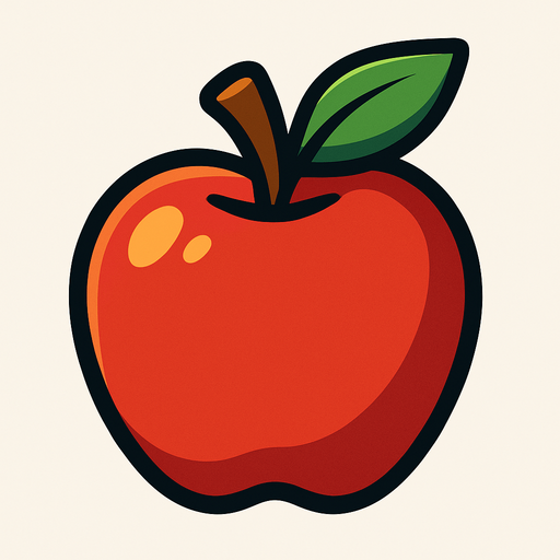 Apple.
In-Game asset.  2d.  High contrast.  No shadows
