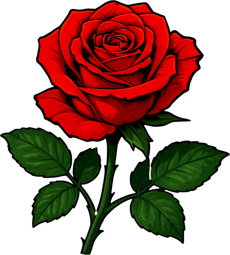 red rose realistic.
In-Game asset.  2d.  High contrast.  No shadows