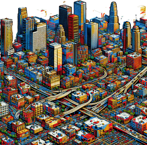 Los Santos.
Single Game Texture. In-Game asset. 2d. Blank background. High contrast. No shadows.
